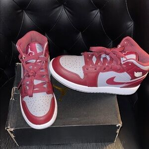 Nike Air Jordan kids Maroon and Gray Sneakers